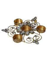 Brass Candle stand with stone Rangoli 